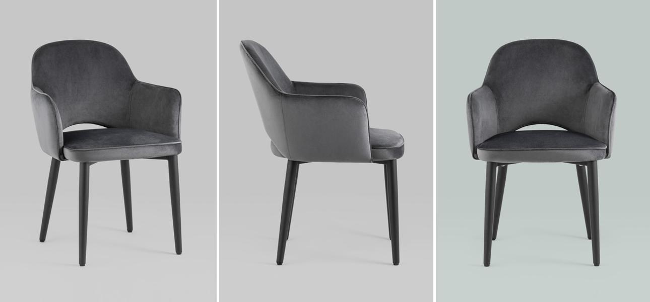 Стул SHARRON Серый Велюр - фото