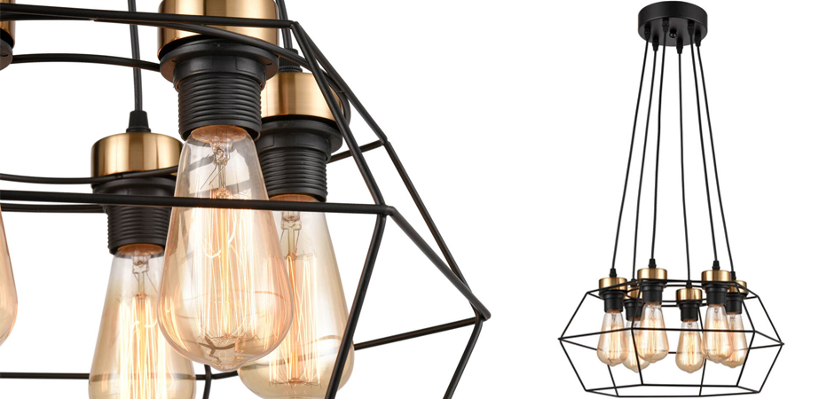 Люстра Loft Wire Cage Black lamp 6 Люстра Loft Wire Cage Black lamp 6 - Loft-Concept в Тюмени