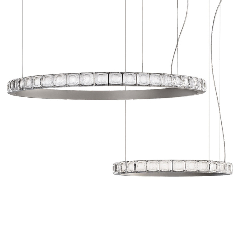 Люстра Ring horizontal silver chandelier Прозрачный Серебряный Люстра Ring horizontal silver chandelier Прозрачный Серебряный в Тюмени | Loft Concept