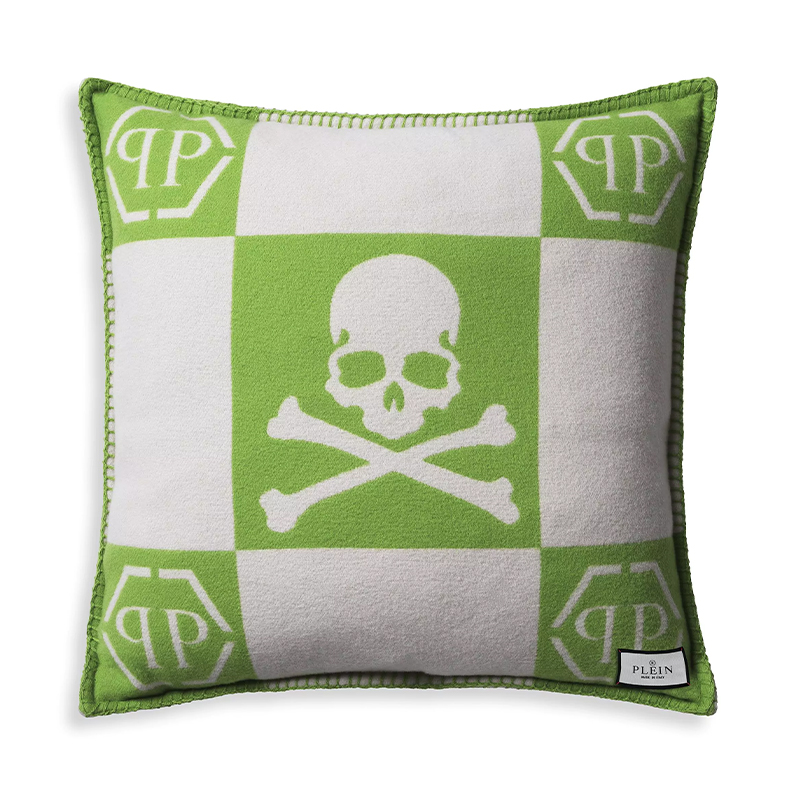 Подушка Philipp Plein Cushion Cashmere Skull 45 x 45 Green Зеленый Белый Подушка Philipp Plein Cushion Cashmere Skull 45 x 45 Green Зеленый Белый в Тюмени | Loft Concept