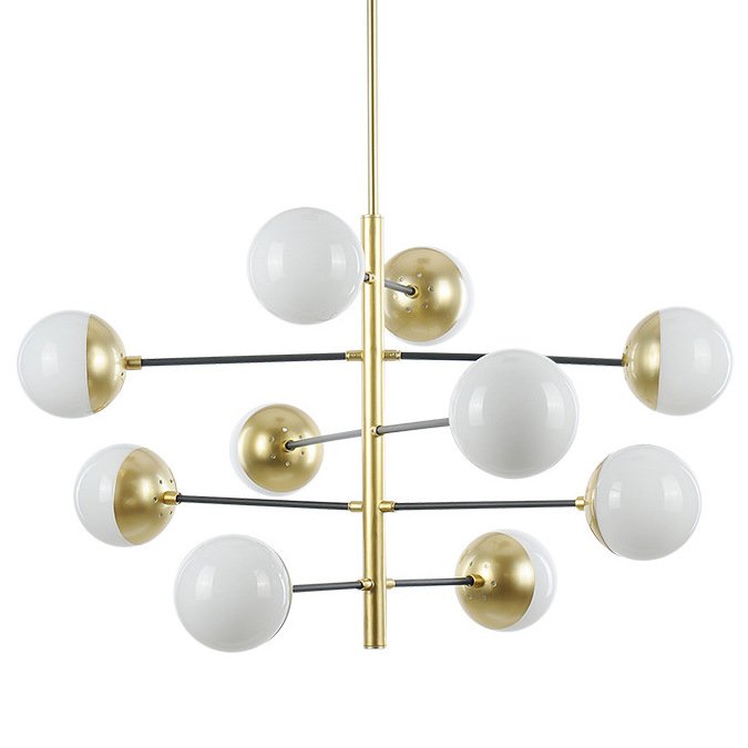 Люстра Abstraction Balls Латунь Белый Люстра Abstraction Balls Латунь Белый в Тюмени | Loft Concept
