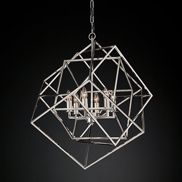 Люстра Restoration Hardware Caged Cubist Pendant Серебряный Люстра Restoration Hardware Caged Cubist Pendant Серебряный в Тюмени | Loft Concept