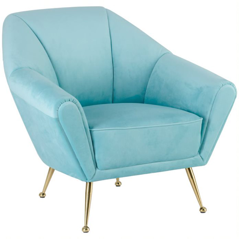 Кресло Brunner Chair light blue Голубой Золотой Кресло Brunner Chair light blue Голубой Золотой в Тюмени | Loft Concept
