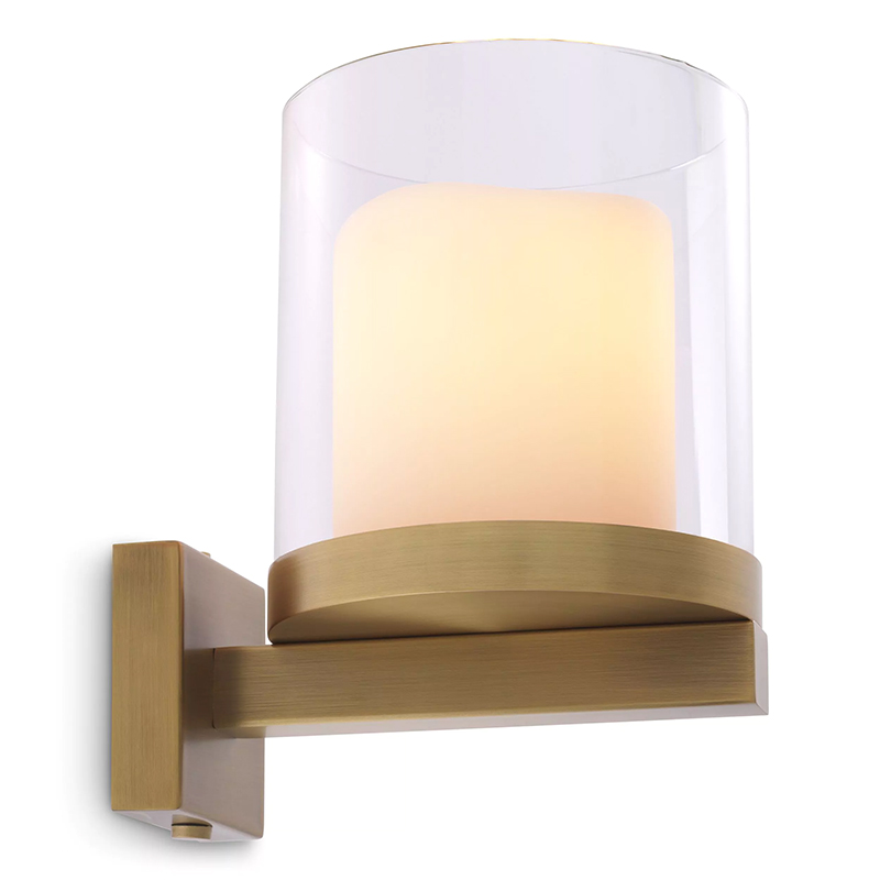 Бра Eichholtz Wall Lamp Donovan Brass Белый Латунь Прозрачное Стекло Бра Eichholtz Wall Lamp Donovan Brass Белый Латунь Прозрачное Стекло в Тюмени | Loft Concept