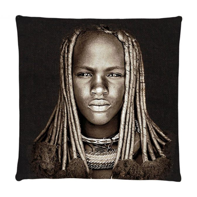 Декоративная Подушка Himba Girl Namibia Черный Серый Декоративная Подушка Himba Girl Namibia Черный Серый в Тюмени | Loft Concept