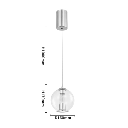 Подвесной светильник с плафоном в форме шара Inner Gleam Orb silver Подвесной светильник с плафоном в форме шара Inner Gleam Orb silver в Тюмени
