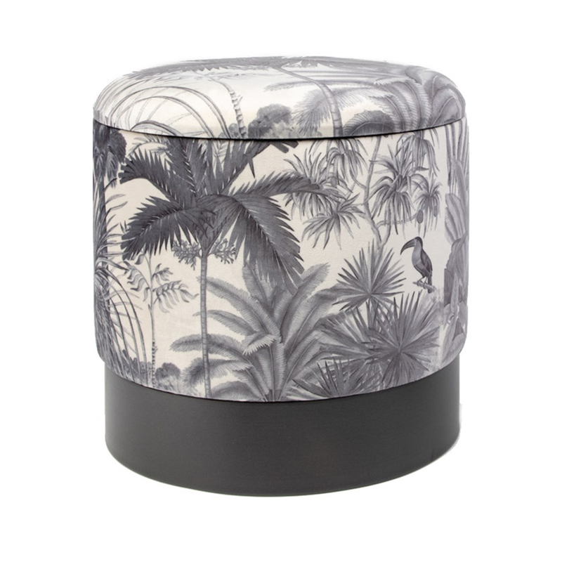 Пуф PUF Jungle Print plants&toucan small Мульти Черный Пуф PUF Jungle Print plants&toucan small Мульти Черный в Тюмени | Loft Concept