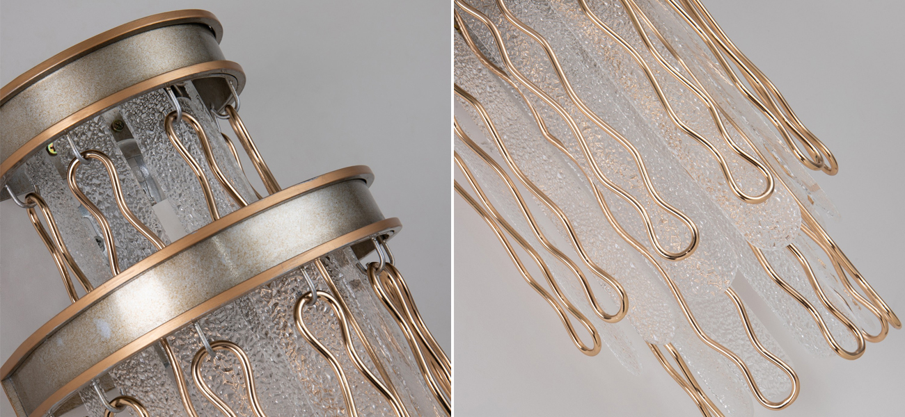 Бра цвета серебра с золотой окантовкой ABEL - фото