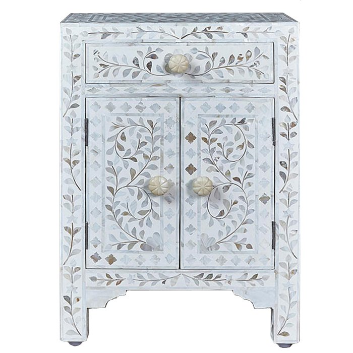 Тумба инкрустация перламутром Inlaid Bone Soft pearl Белый Голубой пастельный Тумба инкрустация перламутром Inlaid Bone Soft pearl Белый Голубой пастельный в Тюмени | Loft Concept