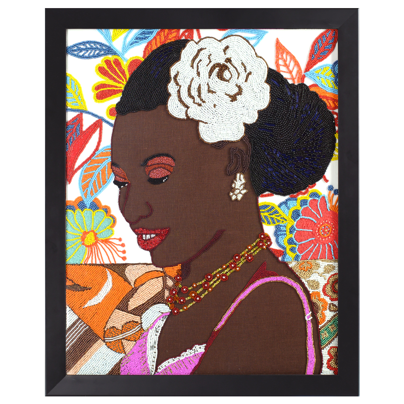 Картина ручная вышивка бисером Portrait of Mnonja with Flower in Her Hair Мульти Картина ручная вышивка бисером Portrait of Mnonja with Flower in Her Hair Мульти в Тюмени | Loft Concept