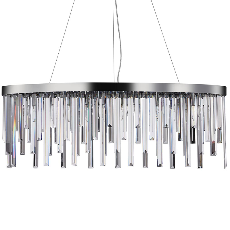 Люстра Bennett Oval Chandelier chrome 90 Хром Прозрачный Люстра Bennett Oval Chandelier chrome 90 Хром Прозрачный в Тюмени | Loft Concept