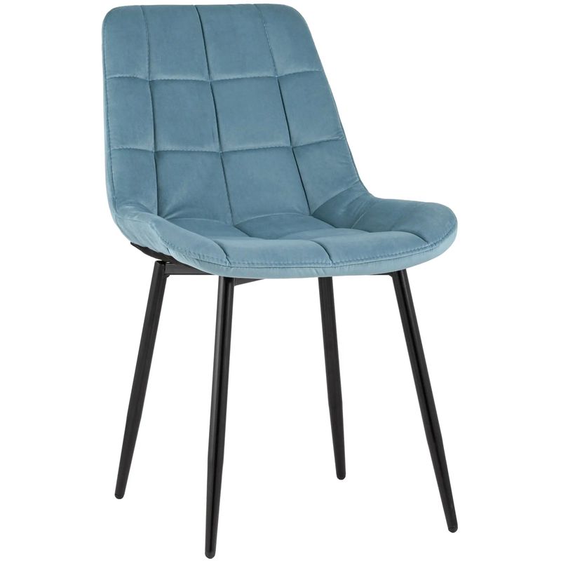 Стул NANCY Chair Голубой Велюр Голубой пастельный Черный Стул NANCY Chair Голубой Велюр Голубой пастельный Черный в Тюмени | Loft Concept