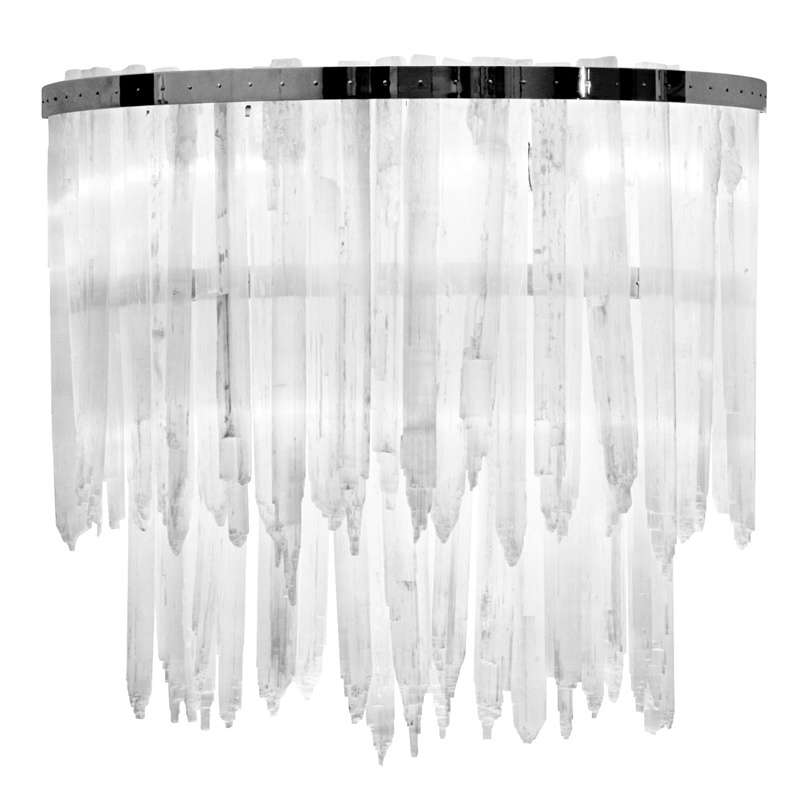 Бра LAMP APPLIQUE SELENITE Никель Прозрачный белый Бра LAMP APPLIQUE SELENITE Никель Прозрачный белый в Тюмени | Loft Concept