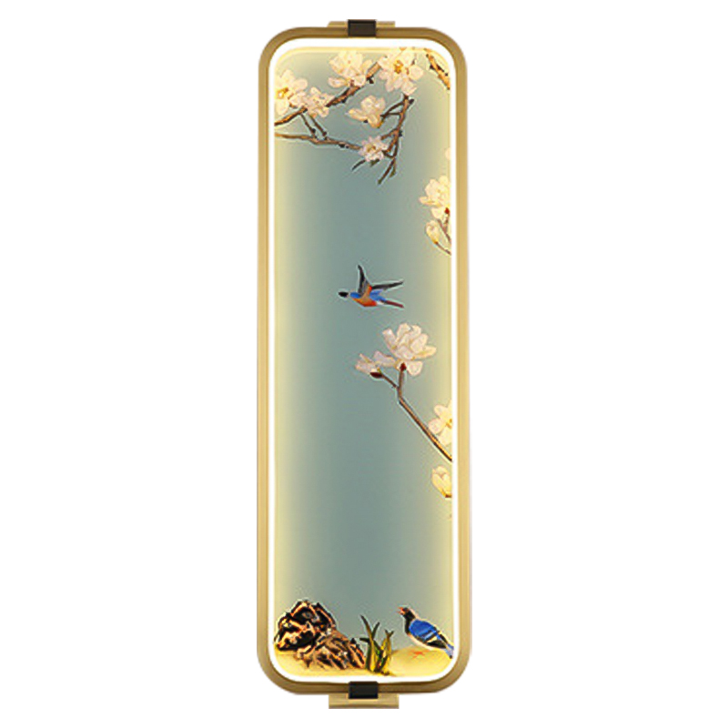 Бра Birds Oriental Scenes Wall Lamp Золотой Голубой Мульти Бра Birds Oriental Scenes Wall Lamp Золотой Голубой Мульти в Тюмени | Loft Concept