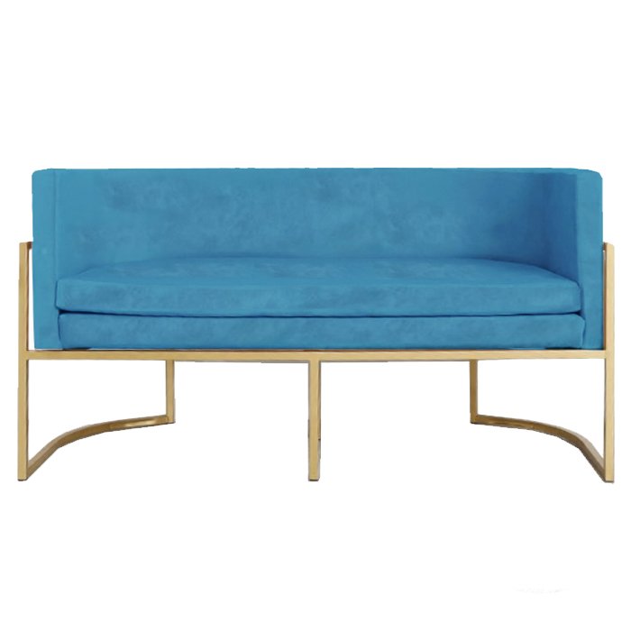Диван Sofa Wexler Barrelback Голубой Золотой Диван Sofa Wexler Barrelback Голубой Золотой в Тюмени | Loft Concept
