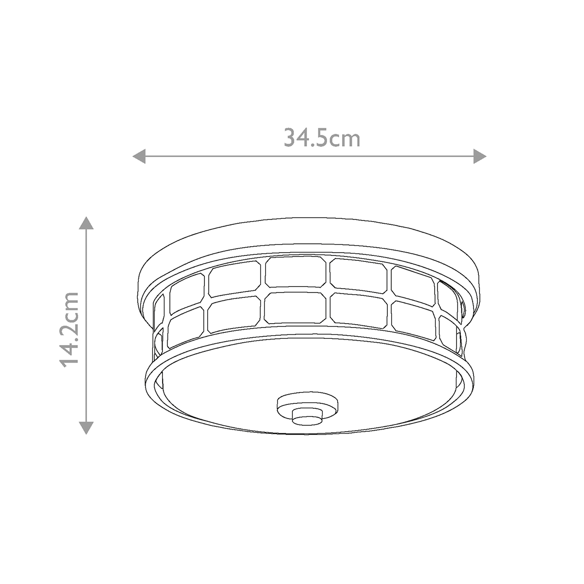 Потолочный светильник для ванных комнат цвета латунь в виде металлической клетки с геометрическими узорами Quoizel в Тюмени