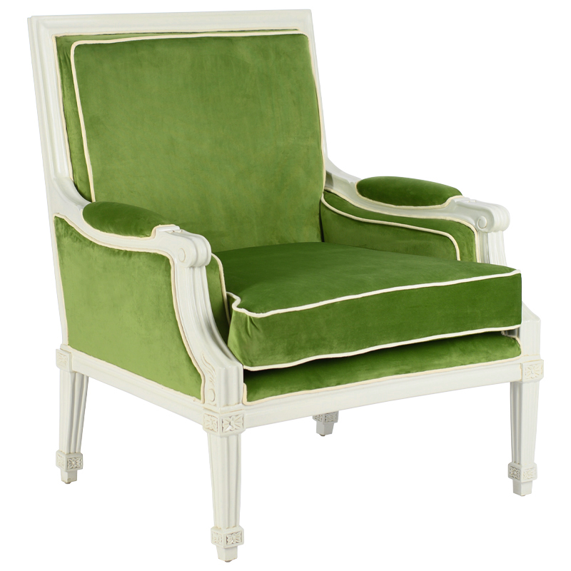 Кресло French Provence Armchair Ferrand green Зеленый смок Белый Кресло French Provence Armchair Ferrand green Зеленый смок Белый в Тюмени | Loft Concept