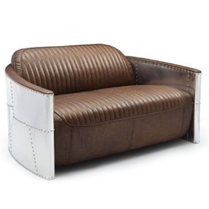 Диван Aviator Sofa 2 seat Белый Черный Коричневый Диван Aviator Sofa 2 seat Белый Черный Коричневый в Тюмени | Loft Concept
