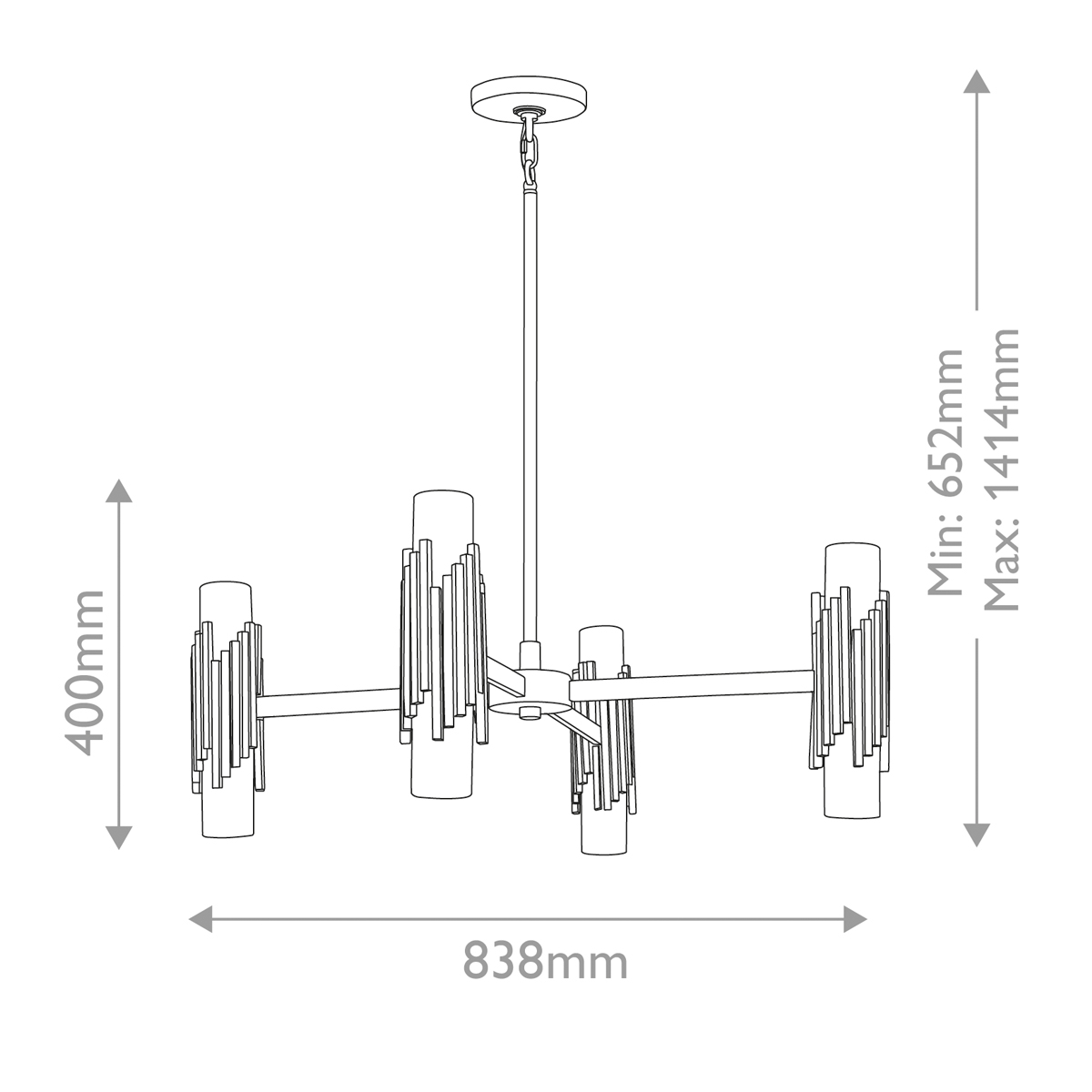 Люстра цвета латунь с 4-мя матовыми цилиндрическими плафонами Elstead Lighting в Тюмени