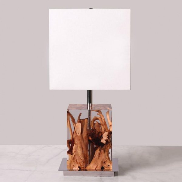 Настольная лампа Kisimi Table Lamp Белый Коричневый Настольная лампа Kisimi Table Lamp Белый Коричневый в Тюмени | Loft Concept