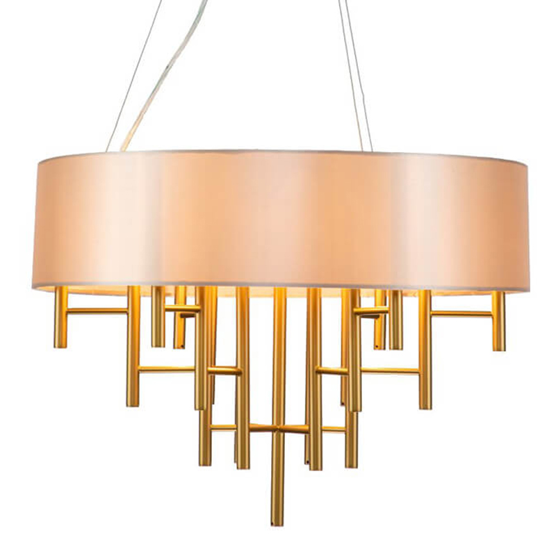Люстра Oswell Lampshade Chandelier Латунь Бежевый Люстра Oswell Lampshade Chandelier Латунь Бежевый в Тюмени | Loft Concept