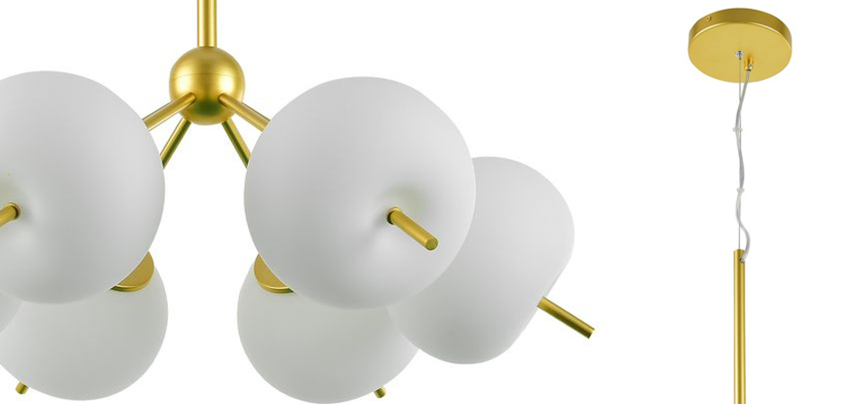 Люстра White ball brass Louise 6 Люстра White ball brass Louise 6 - Loft-Concept в Тюмени