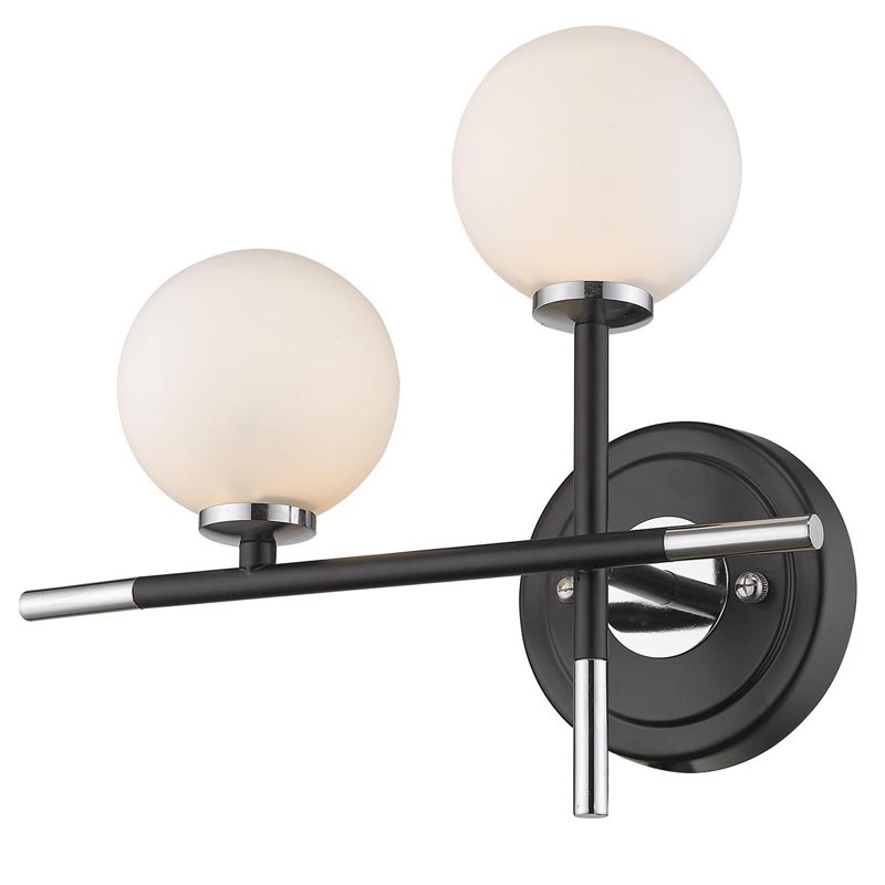 Бра Galant Sconce silver left Серебряный Черный Белое матовое стекло Бра Galant Sconce silver left Серебряный Черный Белое матовое стекло в Тюмени | Loft Concept