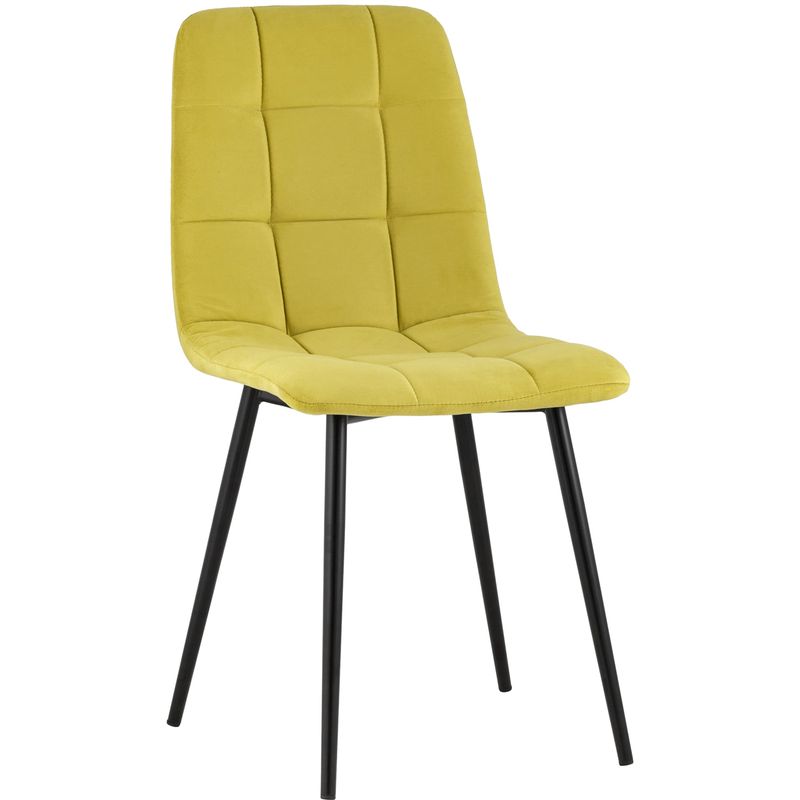 Стул NANCY S-2 Chair Желтый Велюр Желтый Черный Стул NANCY S-2 Chair Желтый Велюр Желтый Черный в Тюмени | Loft Concept