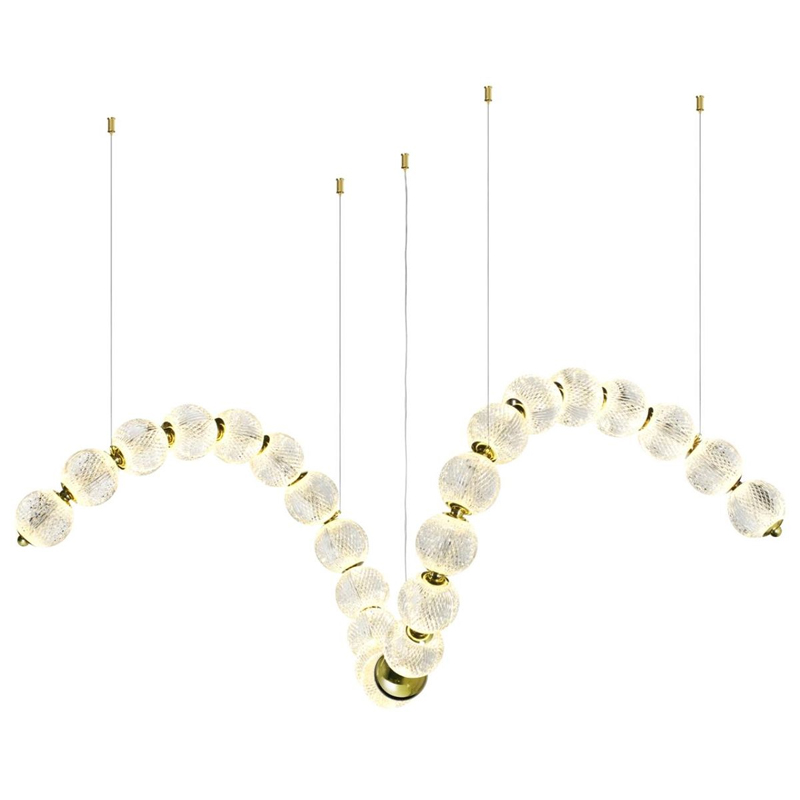 Светодиодная люстра Crystal Globule Spiral Золото Золотой Прозрачный Светодиодная люстра Crystal Globule Spiral Золото Золотой Прозрачный в Тюмени | Loft Concept