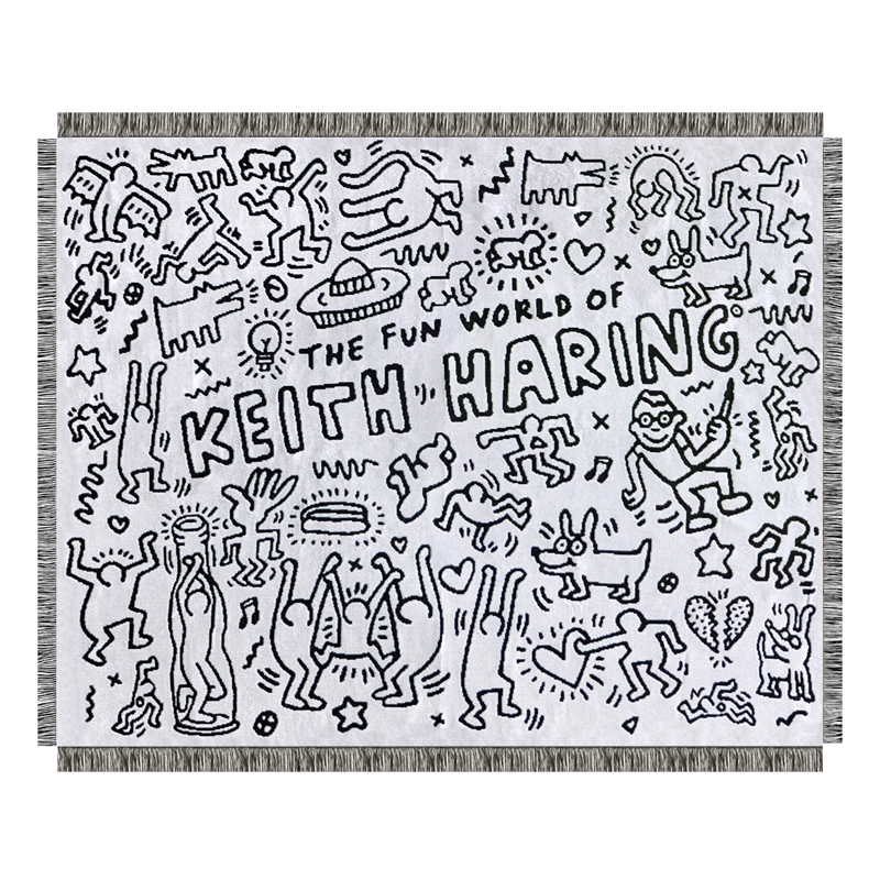 Покрывало граффити черно-белое Кит Харинг Keith Haring Bed Сover Черно-белый Покрывало граффити черно-белое Кит Харинг Keith Haring Bed Сover Черно-белый в Тюмени | Loft Concept