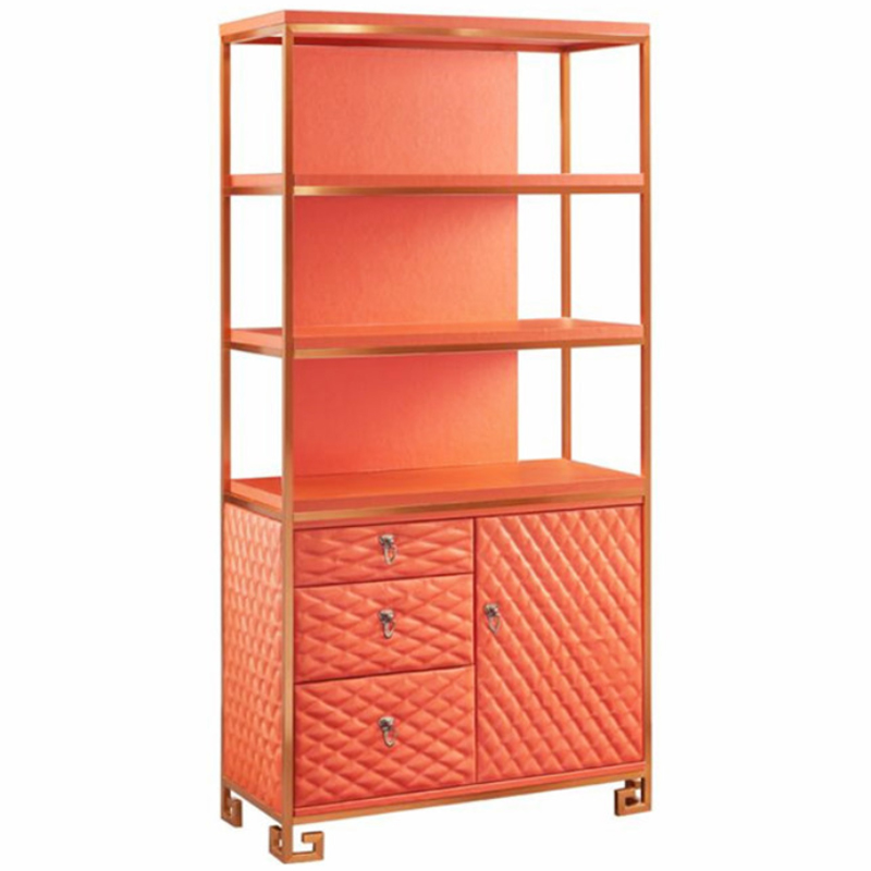 Стеллаж Bookcase Leather Capitone Золотой Оранжевый Стеллаж Bookcase Leather Capitone Золотой Оранжевый в Тюмени | Loft Concept