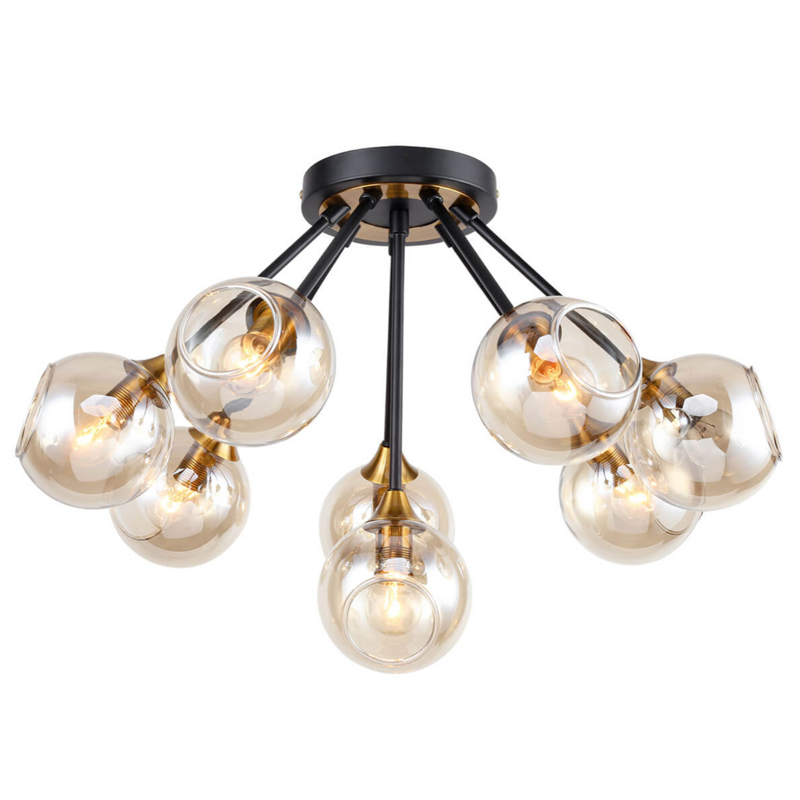 Потолочный Светильник Loft Globe Черный Латунь Янтарь (Amber) Потолочный Светильник Loft Globe Черный Латунь Янтарь (Amber) в Тюмени | Loft Concept