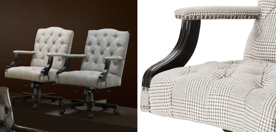 Офисное кресло Eichholtz Desk Chair Burchell brown & white Офисное кресло Eichholtz Desk Chair Burchell brown & white - Loft-Concept в Тюмени
