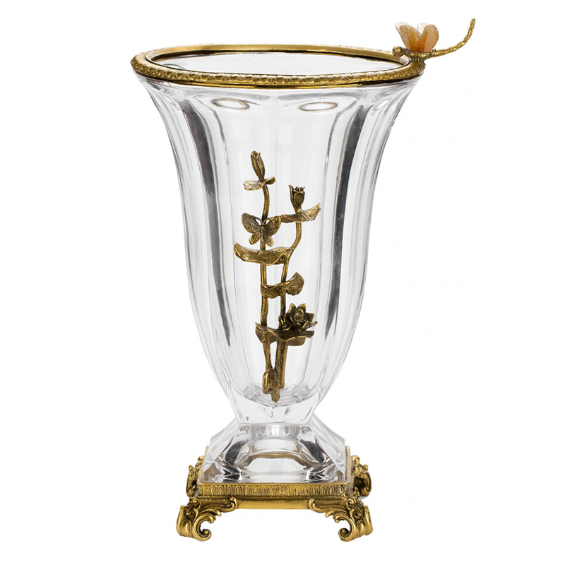 Ваза из прозрачного стекла с бронзовой вставкой в виде цветущей ветви Eden Garden porcelain and bronze Прозрачное Стекло Бронза Ваза из прозрачного стекла с бронзовой вставкой в виде цветущей ветви Eden Garden porcelain and bronze Прозрачное Стекло Бронза в Тюмени | Loft Concept