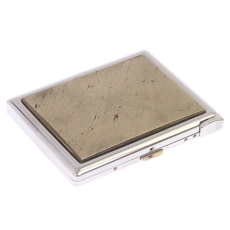 Портсигар с газовой зажигалкой из натурального камня Пирит Stone Cigarettes Cases Бежевый Серебряный Портсигар с газовой зажигалкой из натурального камня Пирит Stone Cigarettes Cases Бежевый Серебряный в Тюмени | Loft Concept