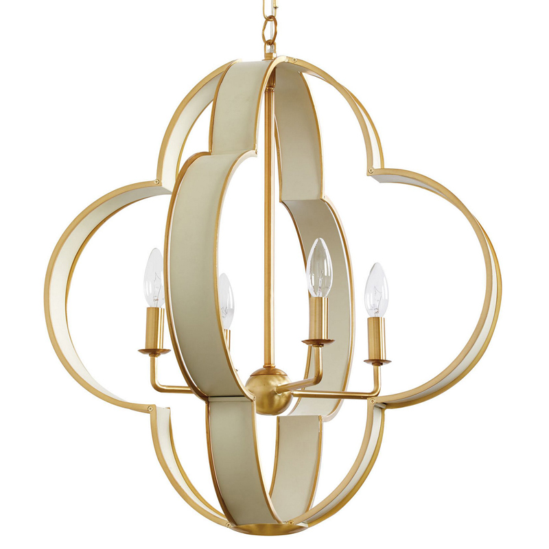 Люстра Odilger Quatrefoil Chandelier Золотой Кремовый Люстра Odilger Quatrefoil Chandelier Золотой Кремовый в Тюмени | Loft Concept