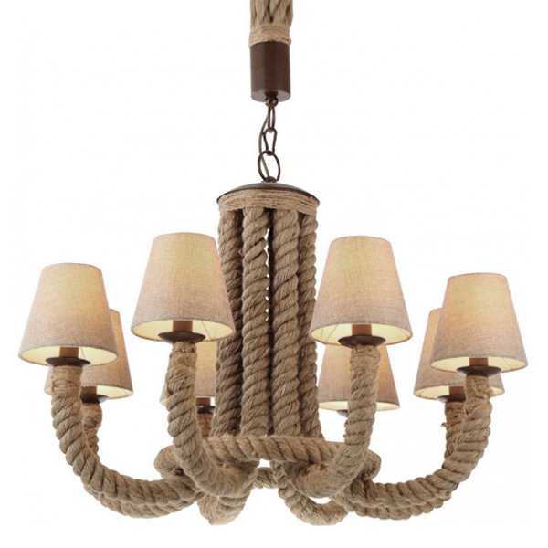 Люстра Rattan Chandelier 8 Loft Rope Light  в Тюмени | Loft Concept 