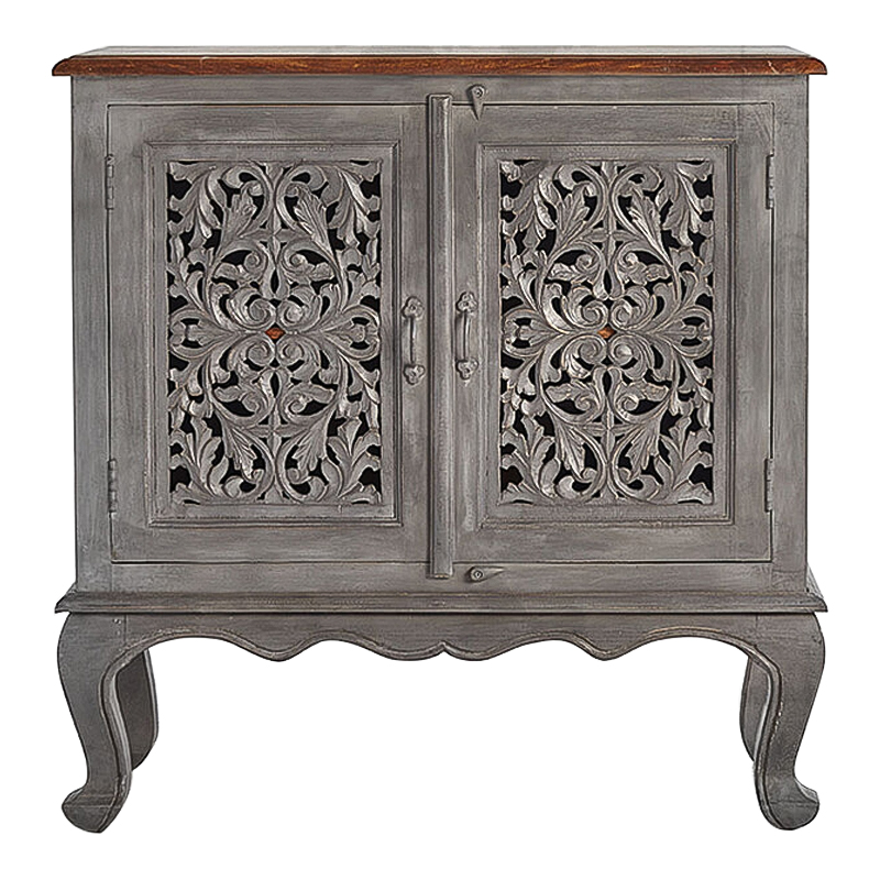 Комод Indian Antique White Furniture Chest of Drawers Agni серый Серый в Тюмени | Loft Concept 