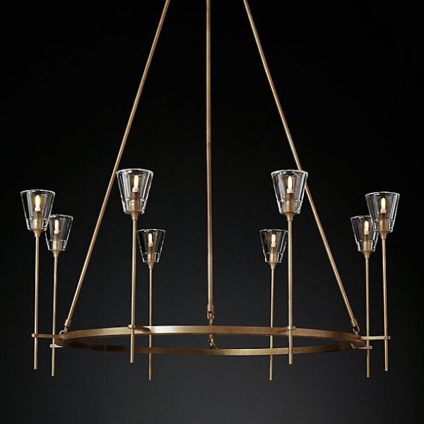 Люстра TORCHE DE VERRE Round Chandelier 8 Латунь Люстра TORCHE DE VERRE Round Chandelier 8 Латунь в Тюмени | Loft Concept