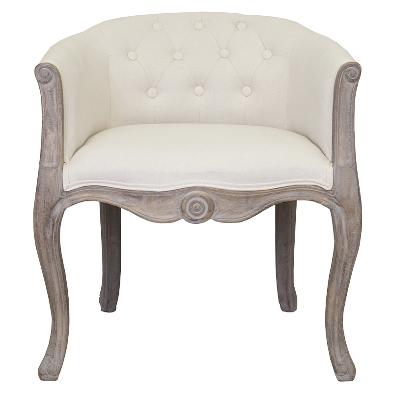 Кресло низкое в стиле прованс Бежевый Лен Louis French Armchair Бежевый Коричневый Кресло низкое в стиле прованс Бежевый Лен Louis French Armchair Бежевый Коричневый в Тюмени | Loft Concept