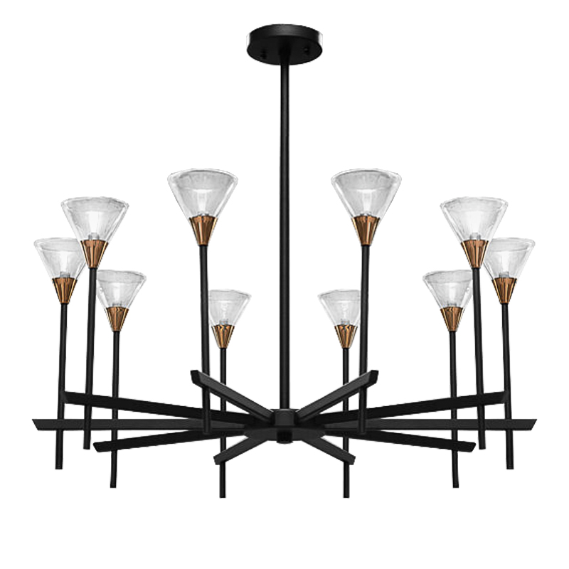 Люстра Beatrice Chandeliers Черный Латунь Прозрачный Люстра Beatrice Chandeliers Черный Латунь Прозрачный в Тюмени | Loft Concept