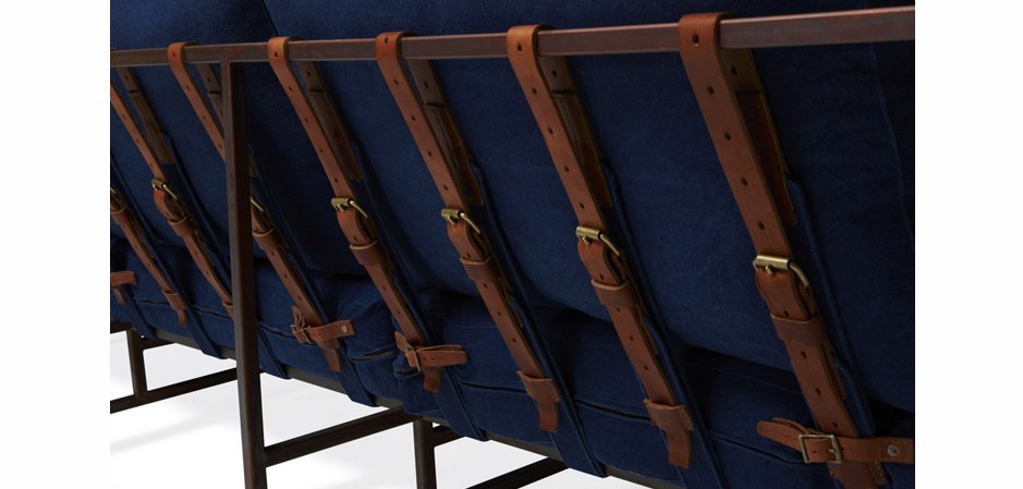 Двухместный диван Indigo Denim and copper Two Seat Sofa Двухместный диван Indigo Denim and copper Two Seat Sofa - Loft-Concept в Тюмени
