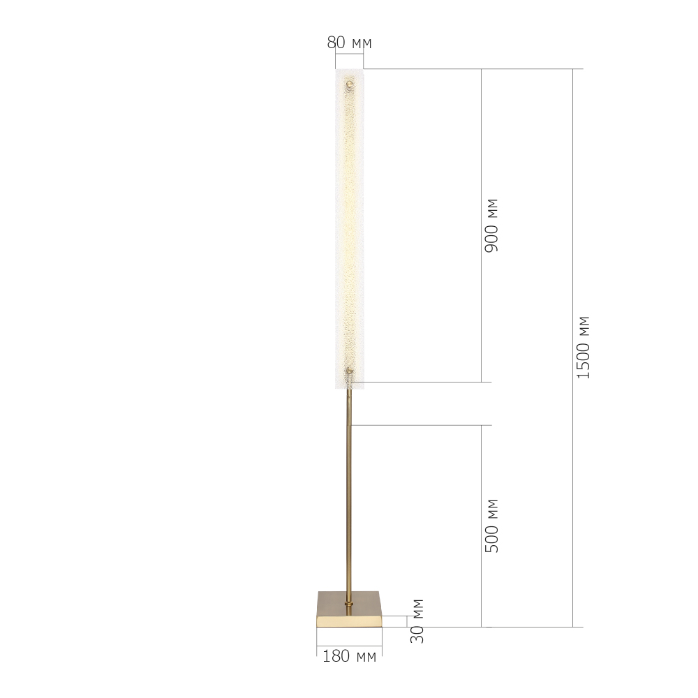 Торшер с прямоугольным плафоном с эффектом морозного стекла Freezing в Тюмени