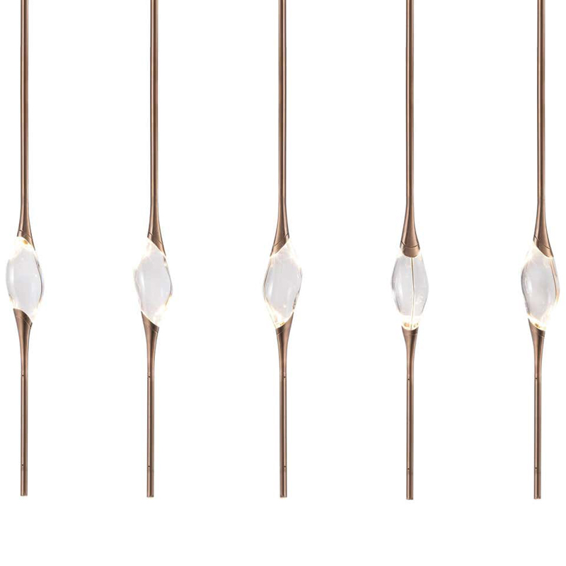Подвесной светильник 12 Rectangle Chandelier Gold Глянцевое золото Прозрачный Подвесной светильник 12 Rectangle Chandelier Gold Глянцевое золото Прозрачный в Тюмени | Loft Concept