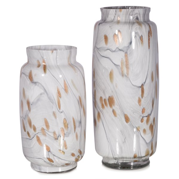 Ваза Song Thrush Glass Белый Золотой Ваза Song Thrush Glass Белый Золотой в Тюмени | Loft Concept