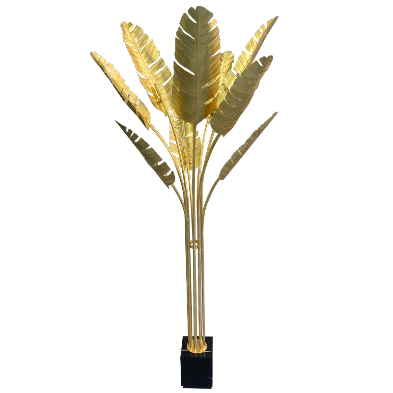 Торшер Gold Palm Leaves Floor Lamp Золотой Черный Торшер Gold Palm Leaves Floor Lamp Золотой Черный в Тюмени | Loft Concept