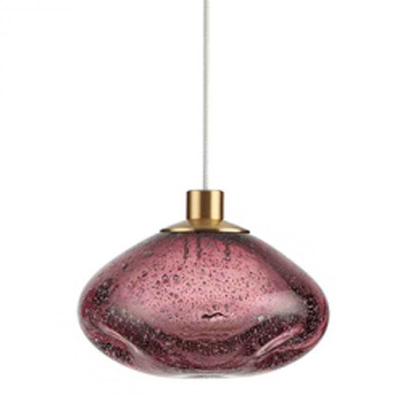 Подвесной светильник с прозрачным стеклянным плафоном округлой формы Effervia  Бронзовый Янтарный Красный Зеленый Серый в Тюмени | Loft Concept 