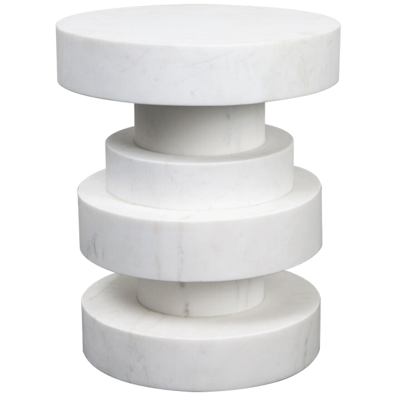 Приставной стол Apollo Stool WHITE дизайн Kelly Wearstler Белый Мрамор Bianco Приставной стол Apollo Stool WHITE дизайн Kelly Wearstler Белый Мрамор Bianco в Тюмени | Loft Concept