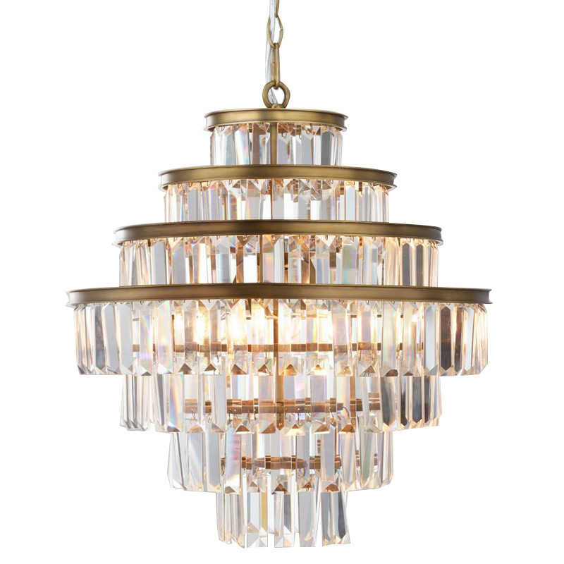 Люстра RH Alaine Crystal Large Pendant Antiqued Brass Золотой Прозрачное Стекло Люстра RH Alaine Crystal Large Pendant Antiqued Brass Золотой Прозрачное Стекло в Тюмени | Loft Concept