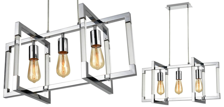 Подвесной светильник Transparent Strips Chromium 3 Подвесной светильник Transparent Strips Chromium 3 - Loft-Concept в Тюмени